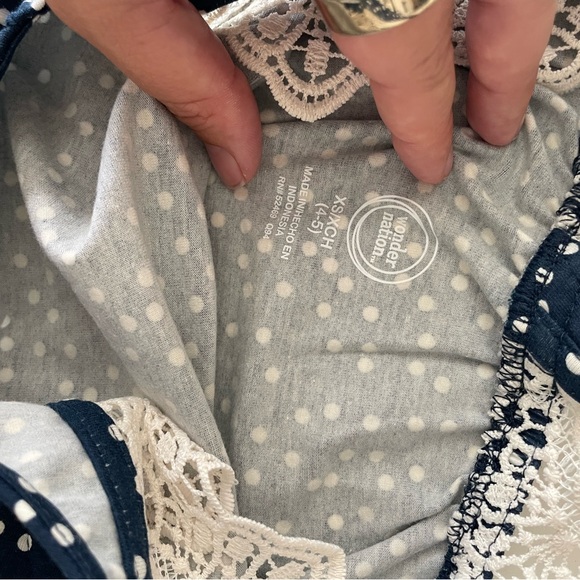 Wonder Nation Blue and White Polka Dot Dress - Picture 2 of 3